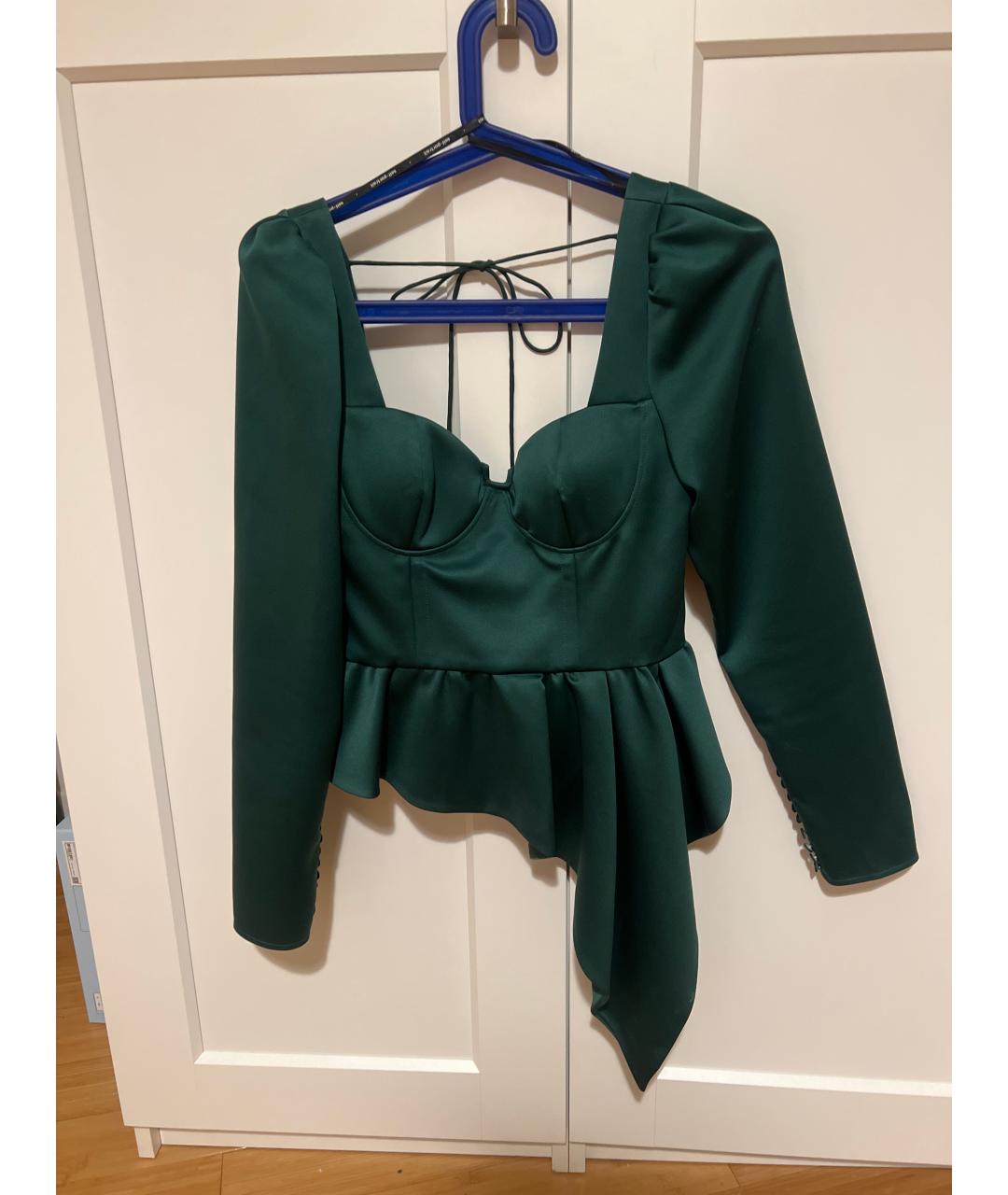 SELF-PORTRAIT Зеленая полиэстеровая блузы, фото 5