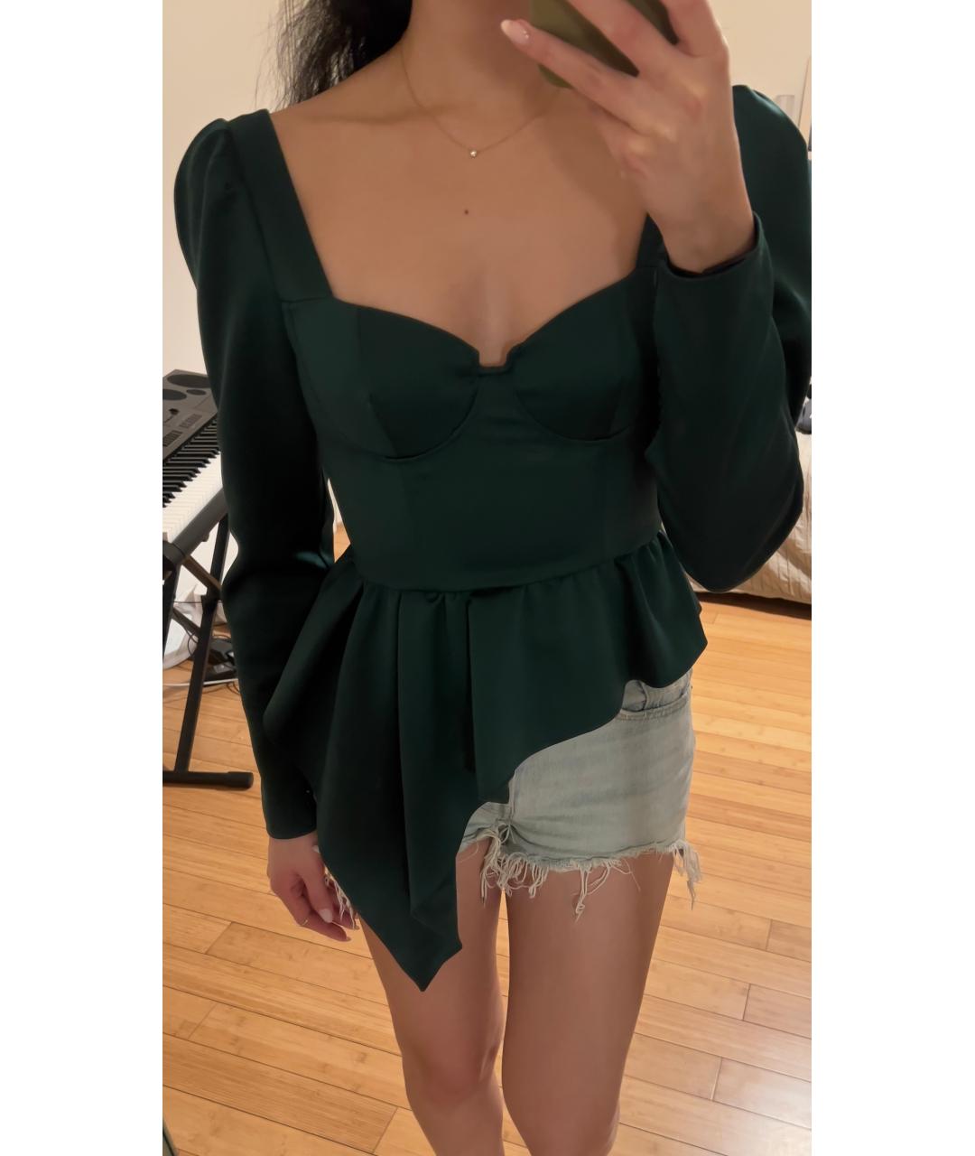 SELF-PORTRAIT Зеленая полиэстеровая блузы, фото 2