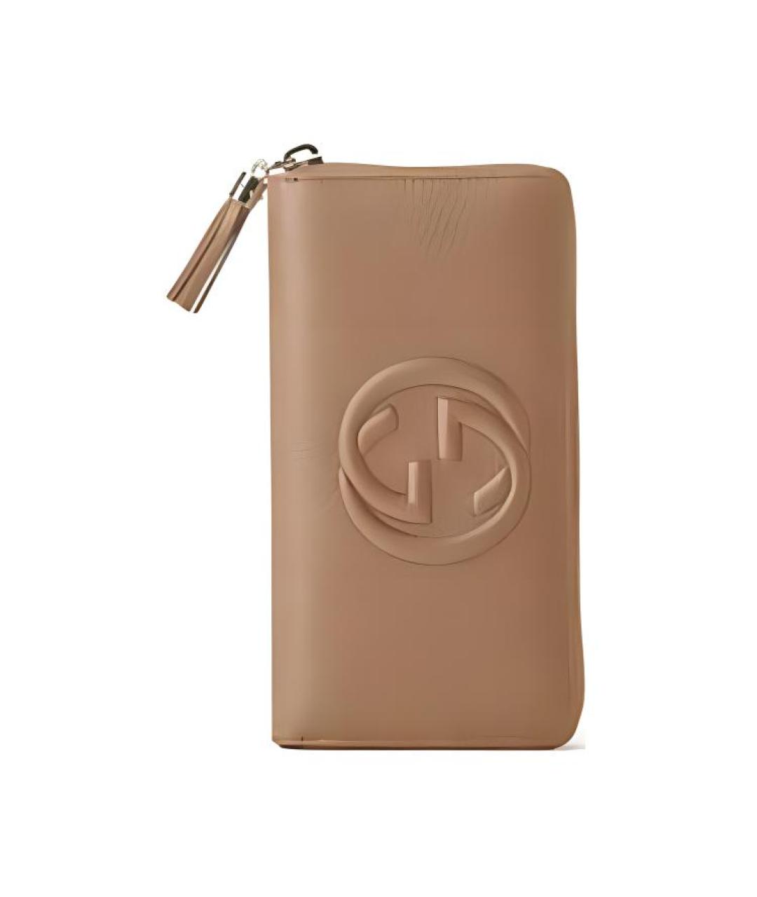 GUCCI Бежевый кожаный кошелек, фото 4