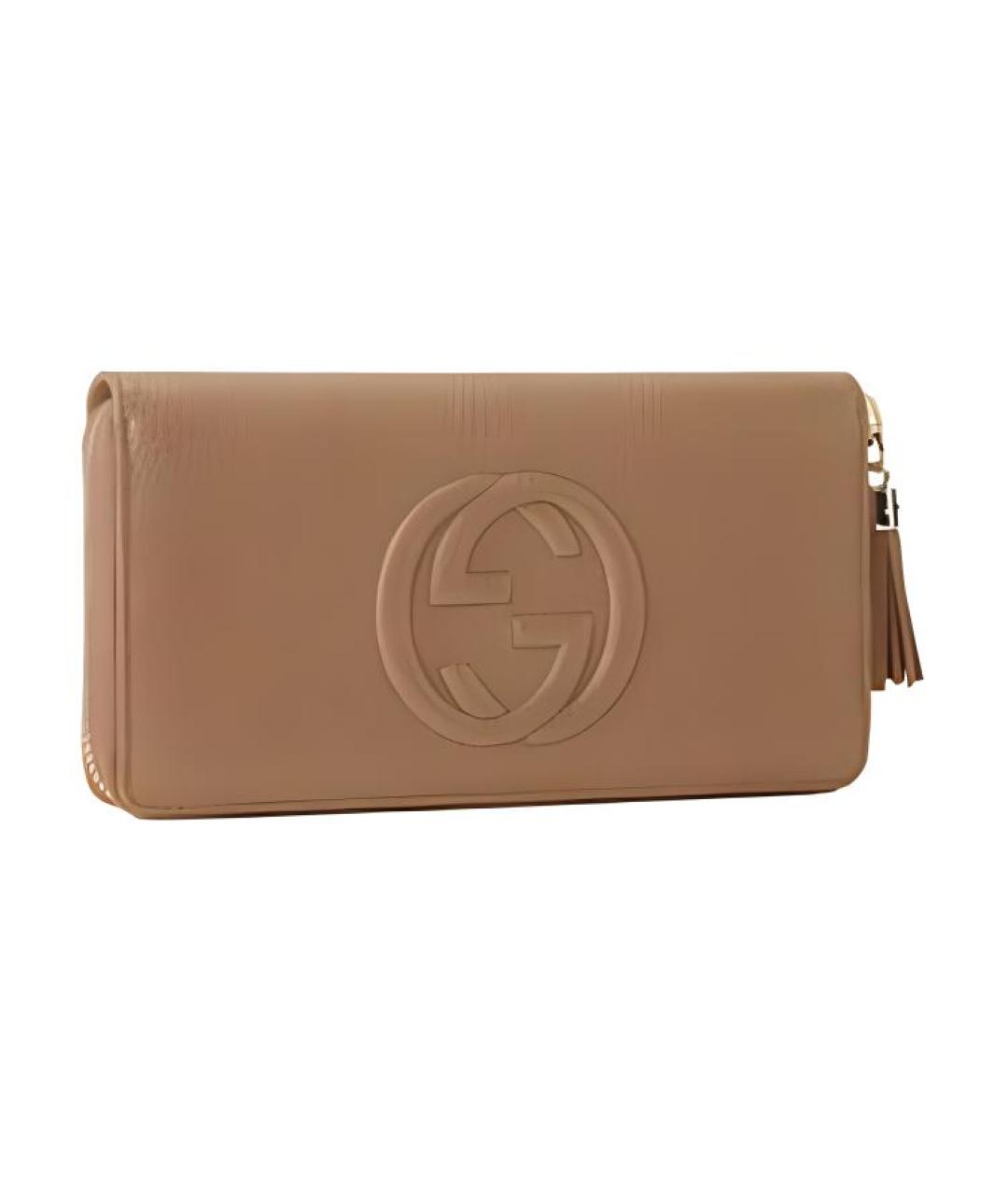 GUCCI Бежевый кожаный кошелек, фото 2