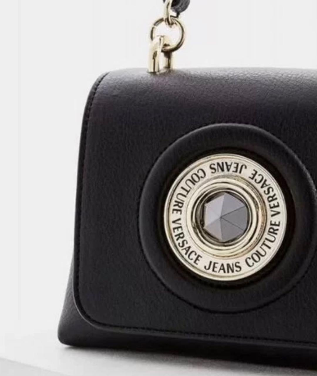 VERSACE JEANS COUTURE Черная сумка с короткими ручками из искусственной кожи, фото 5