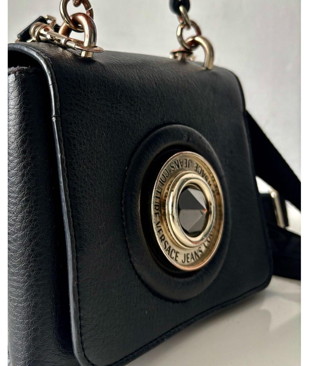 VERSACE JEANS COUTURE Черная сумка с короткими ручками из искусственной кожи, фото 2