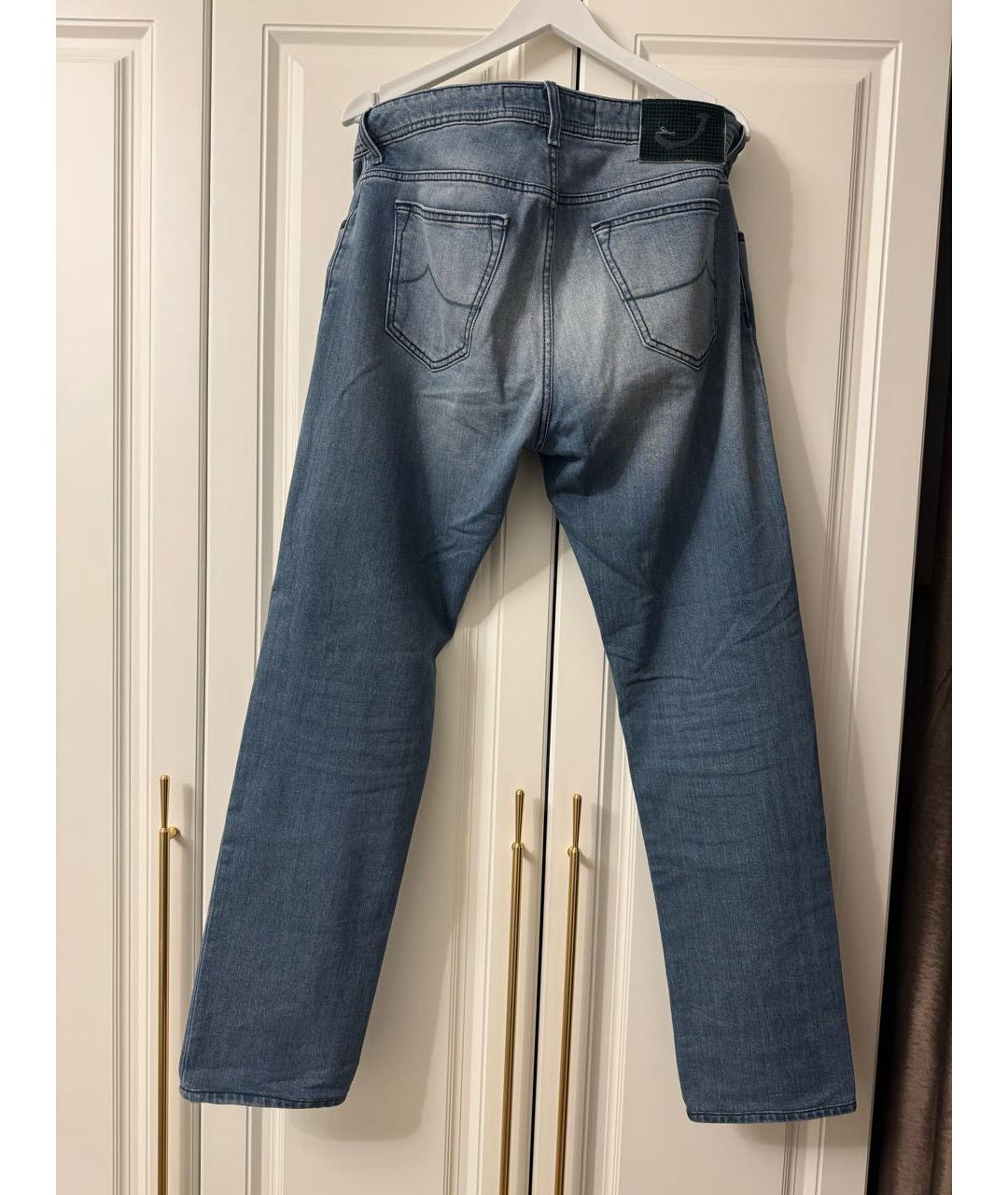 JACOB COHEN Бордовые хлопко-эластановые прямые джинсы, фото 2