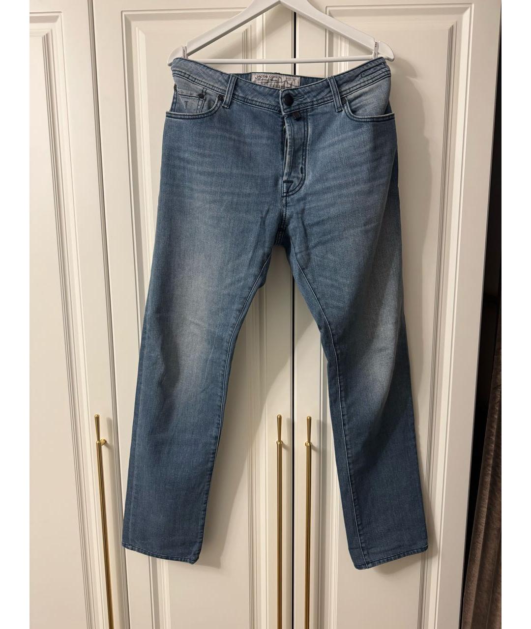 JACOB COHEN Бордовые хлопко-эластановые прямые джинсы, фото 7