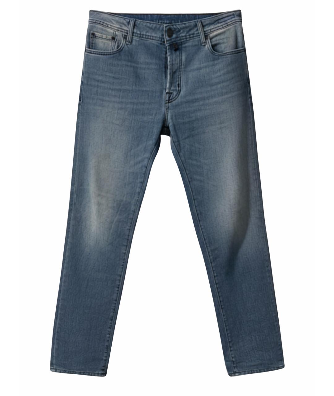 JACOB COHEN Бордовые хлопко-эластановые прямые джинсы, фото 1