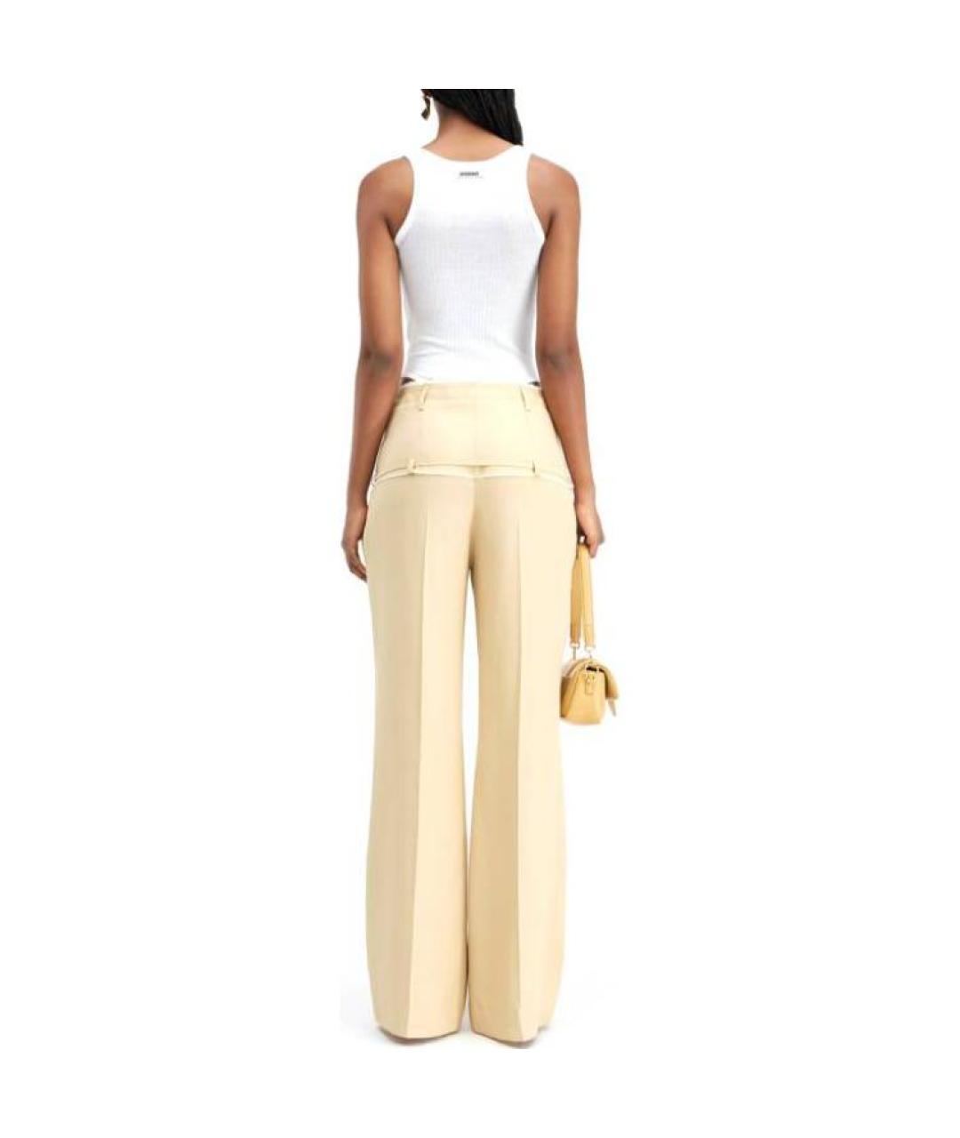 JACQUEMUS Бежевые прямые брюки, фото 2