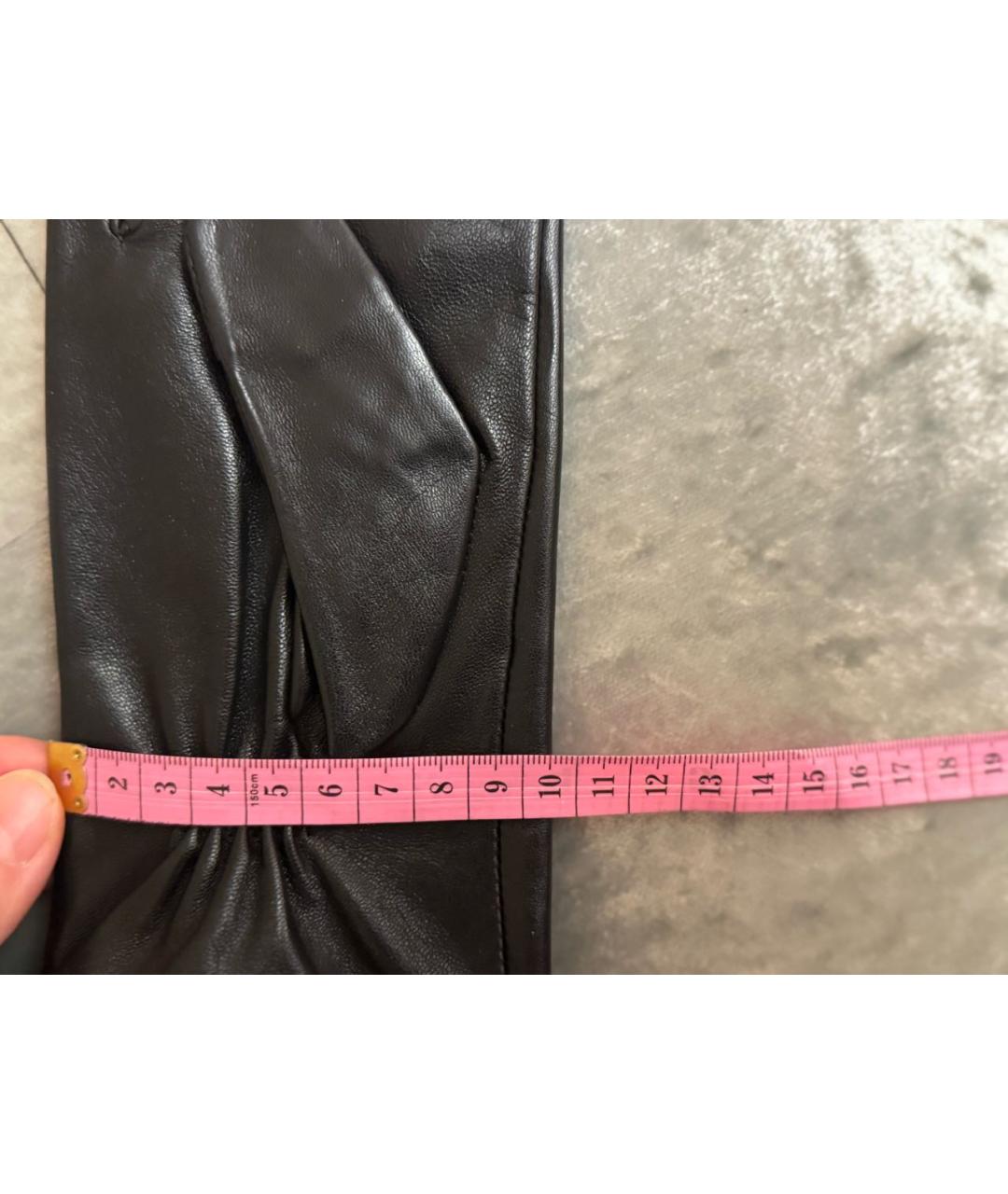 MICHAEL KORS Черные кожаные перчатки, фото 8