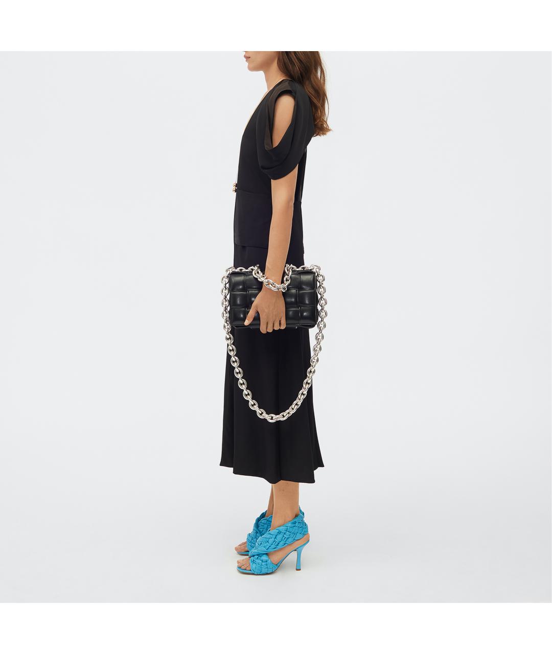 BOTTEGA VENETA Черная кожаная сумка через плечо, фото 6