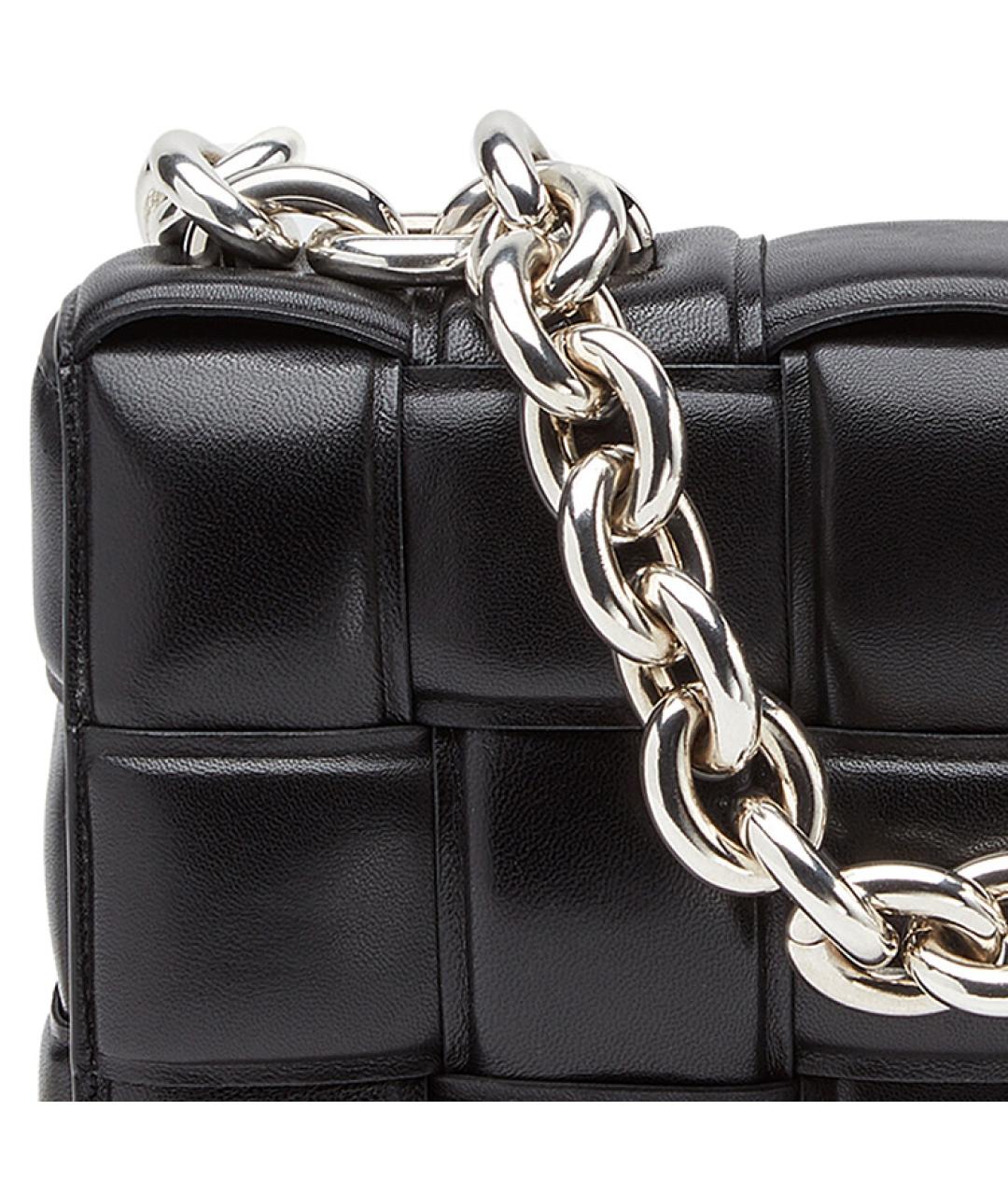 BOTTEGA VENETA Черная кожаная сумка через плечо, фото 4