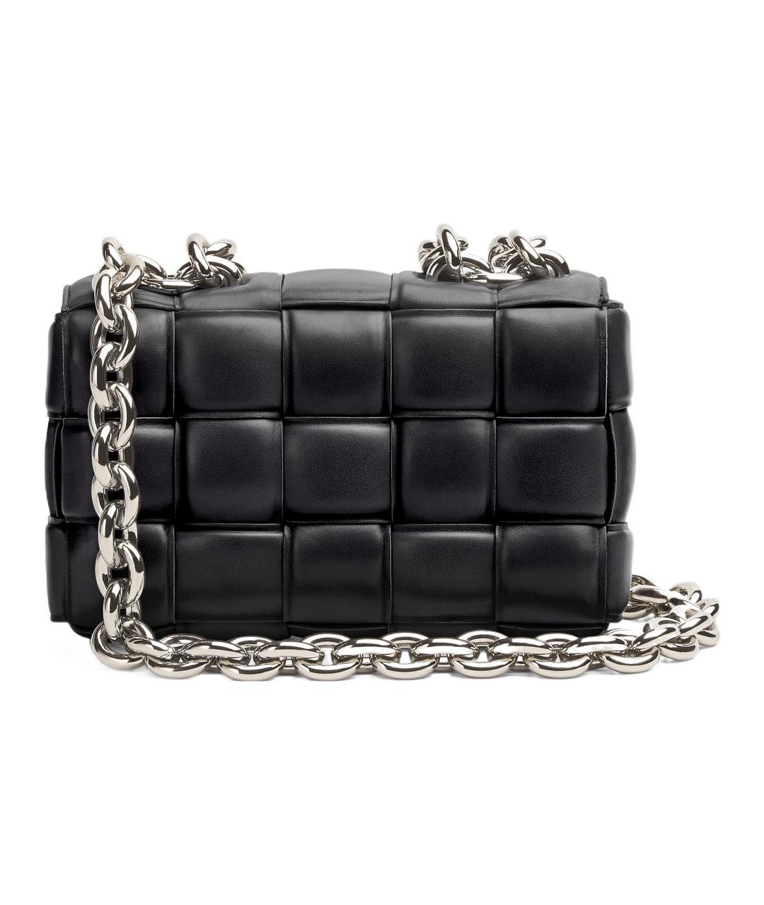 BOTTEGA VENETA Черная кожаная сумка через плечо, фото 2