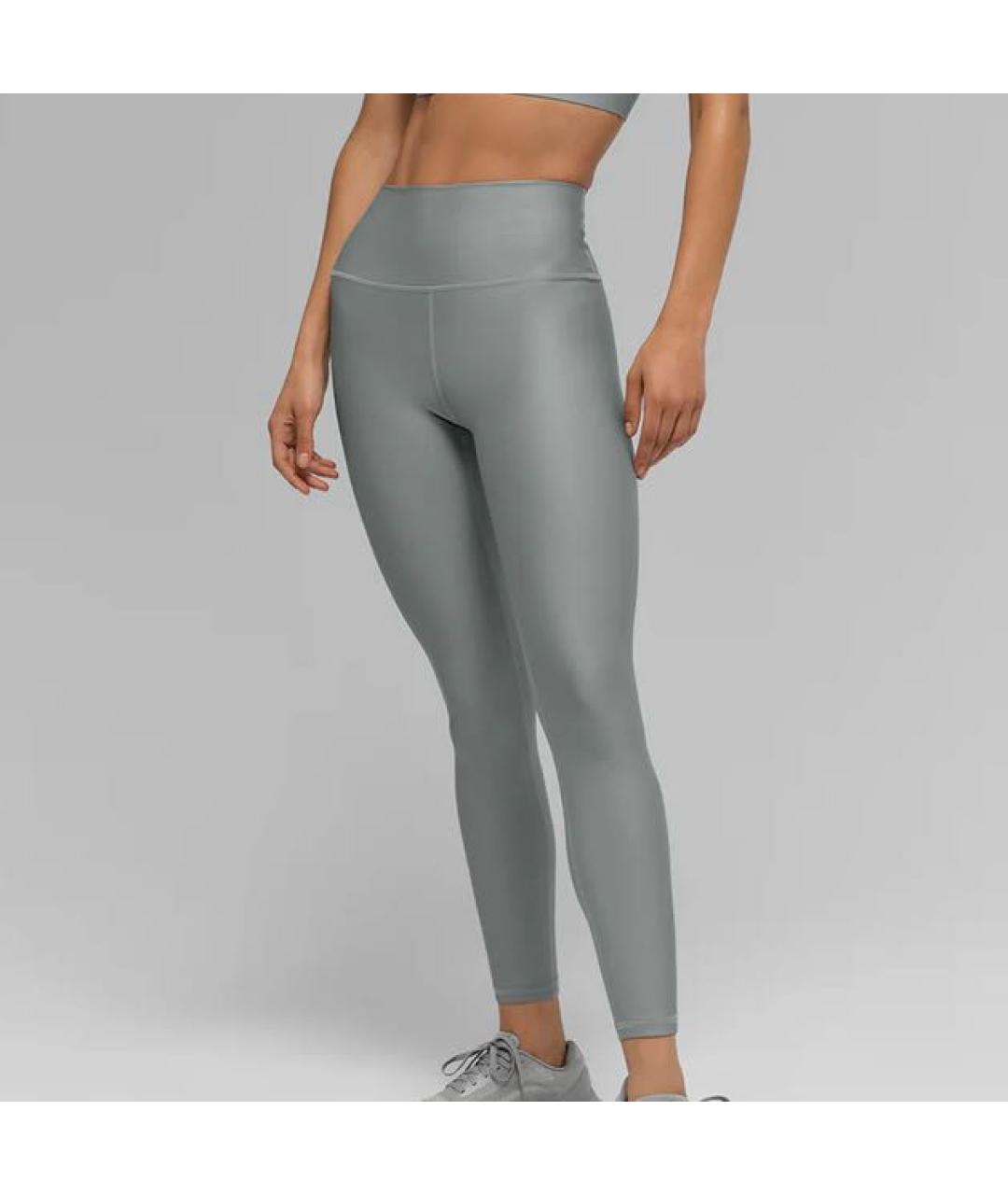 ALO YOGA Серые леггинсы и велосипедки, фото 5