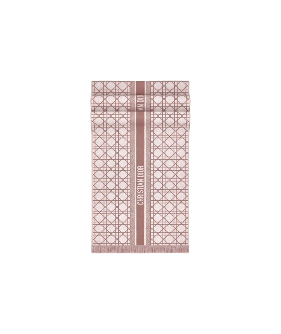 CHRISTIAN DIOR Розовый шерстяной шарф, фото 1