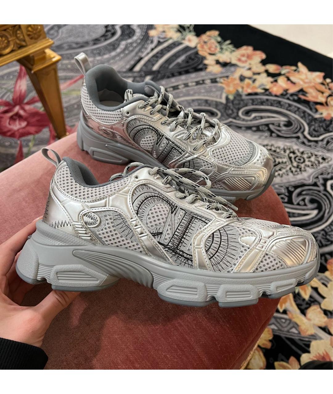 CHRISTIAN DIOR Серые текстильные кроссовки, фото 6