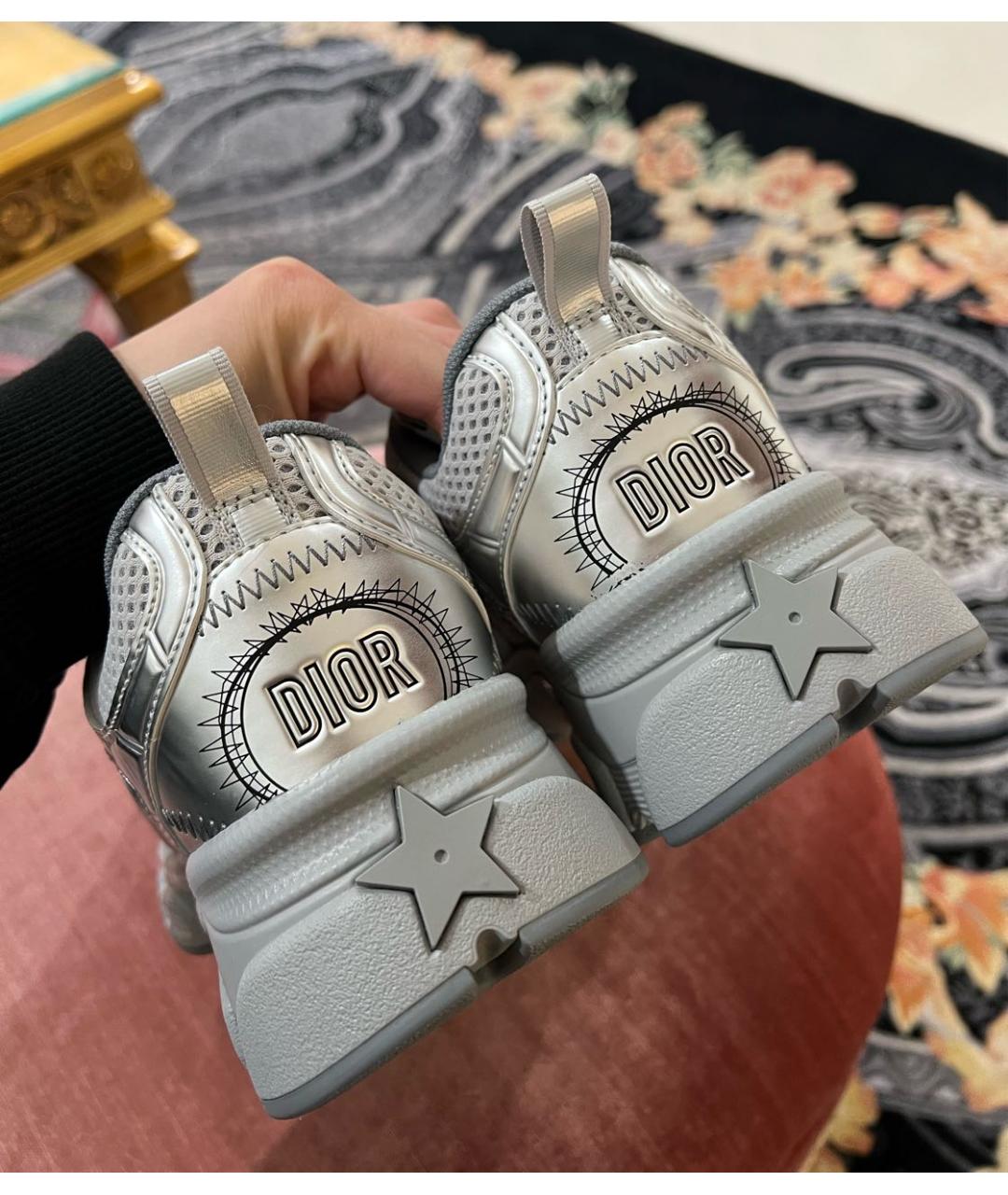 CHRISTIAN DIOR Серые текстильные кроссовки, фото 4