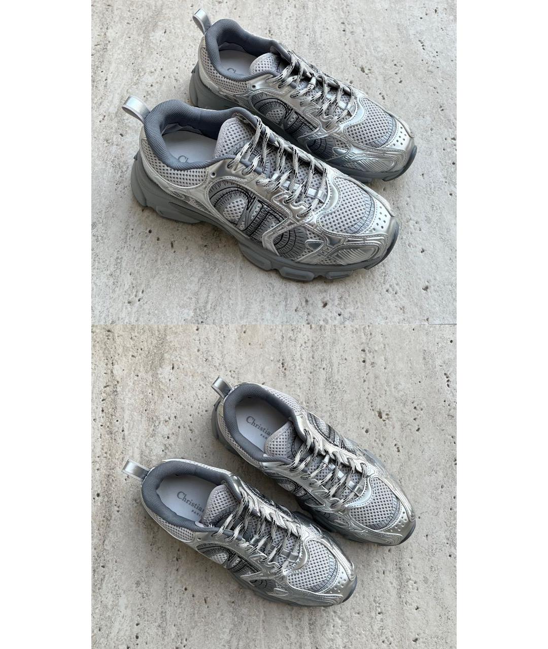 CHRISTIAN DIOR Серые текстильные кроссовки, фото 2