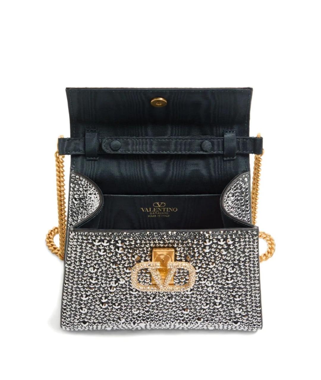 VALENTINO Серебряная кожаная сумка с короткими ручками, фото 5