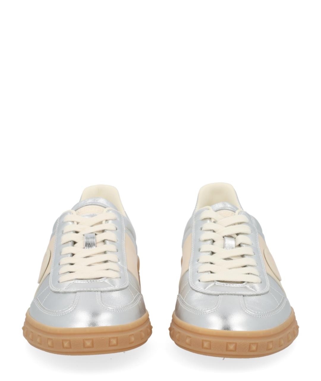 VALENTINO Серебряные кожаные кеды, фото 3