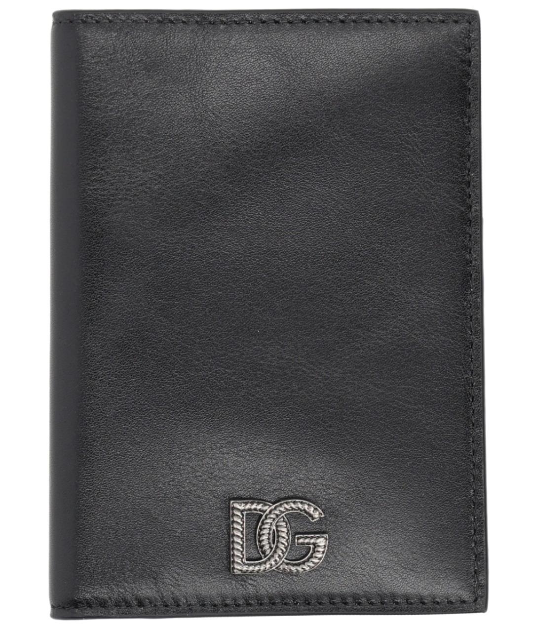 DOLCE&GABBANA Черный кожаный кошелек, фото 1