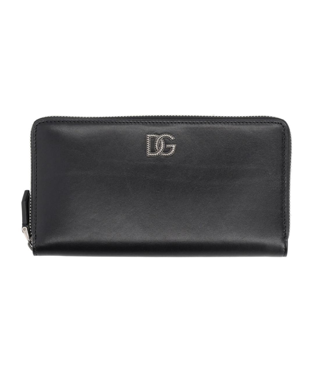 DOLCE&GABBANA Черный кожаный кошелек, фото 1