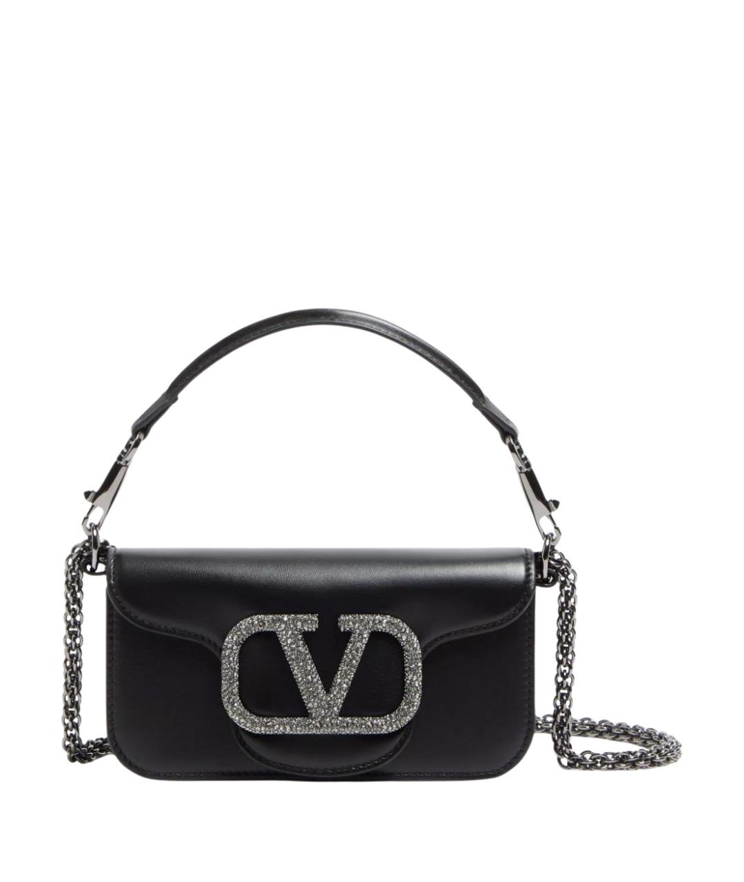 VALENTINO Черная кожаная сумка через плечо, фото 1
