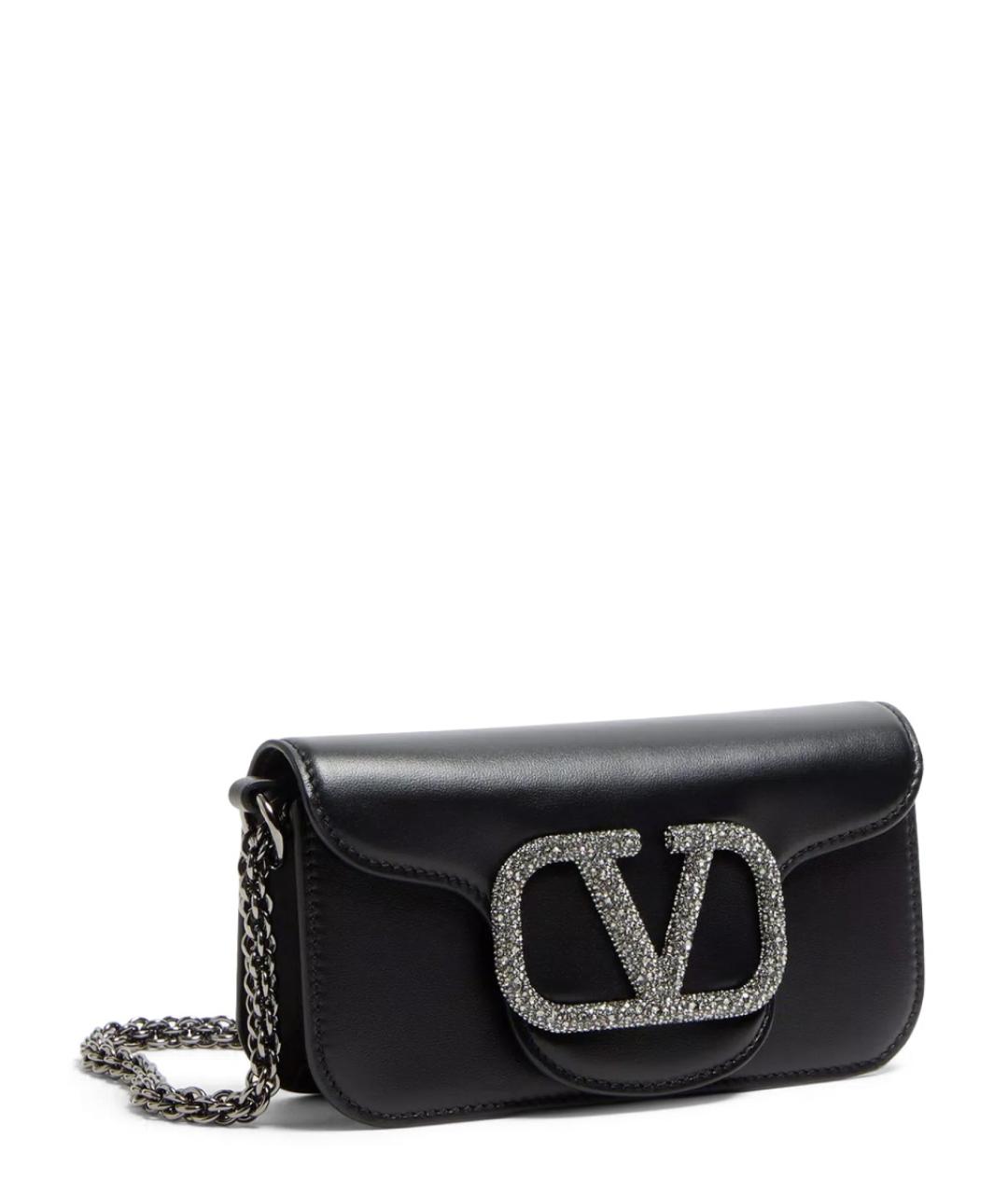 VALENTINO Черная кожаная сумка через плечо, фото 2