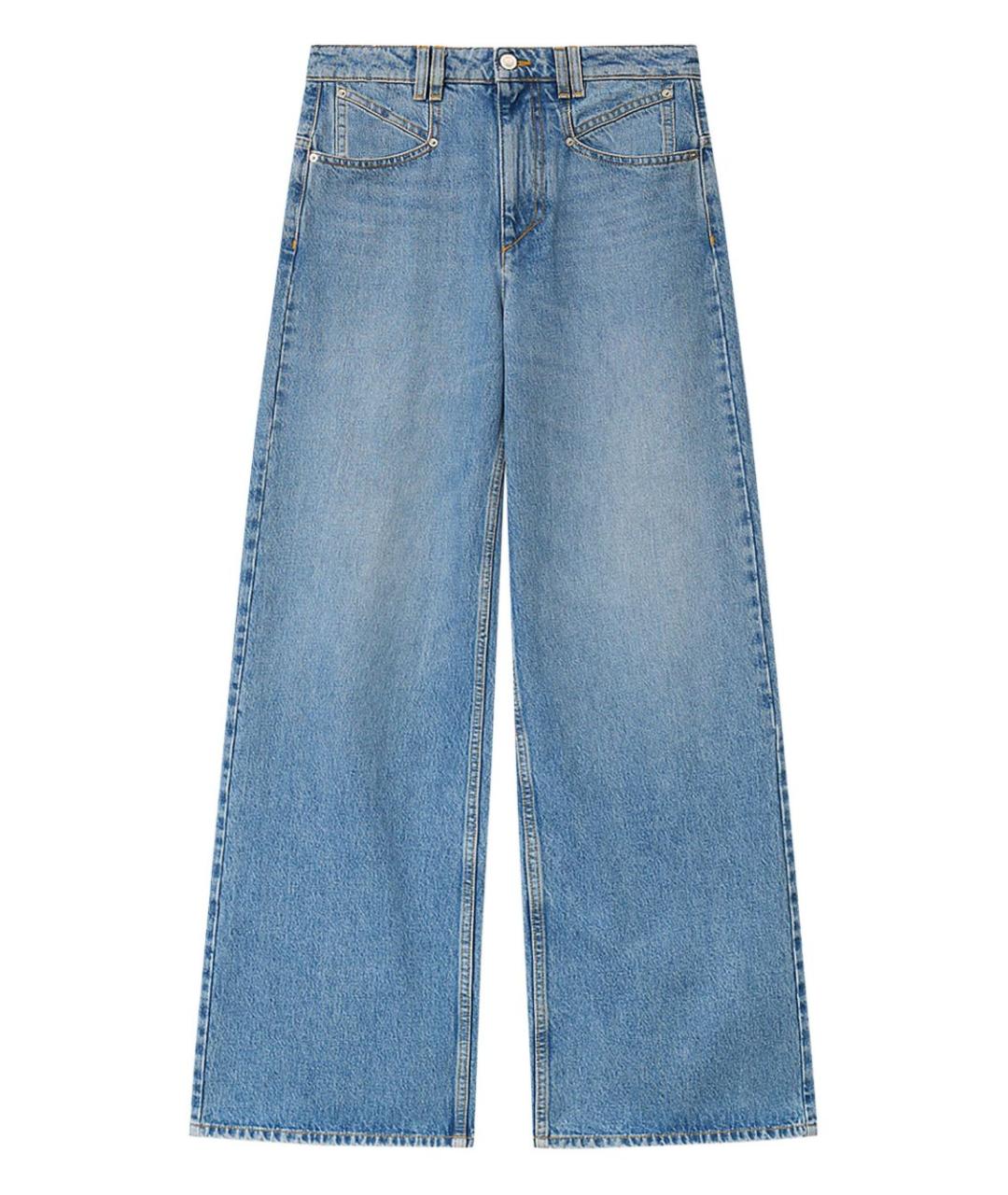 ISABEL MARANT Голубые хлопковые прямые джинсы, фото 1