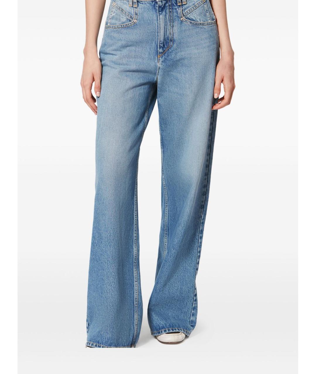 ISABEL MARANT Голубые хлопковые прямые джинсы, фото 4