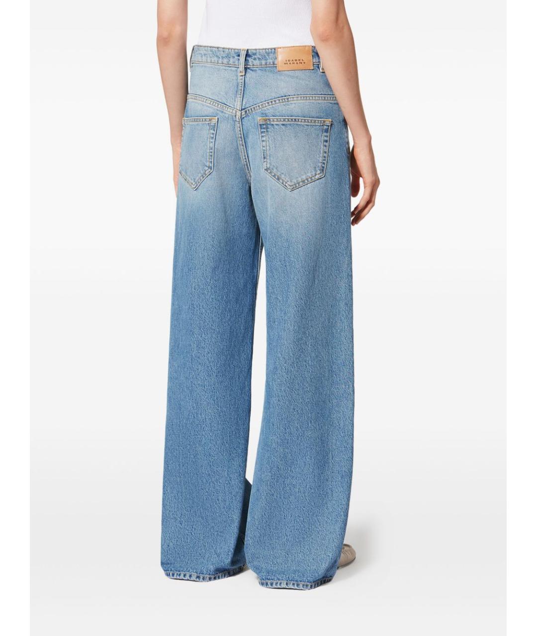 ISABEL MARANT Голубые хлопковые прямые джинсы, фото 3