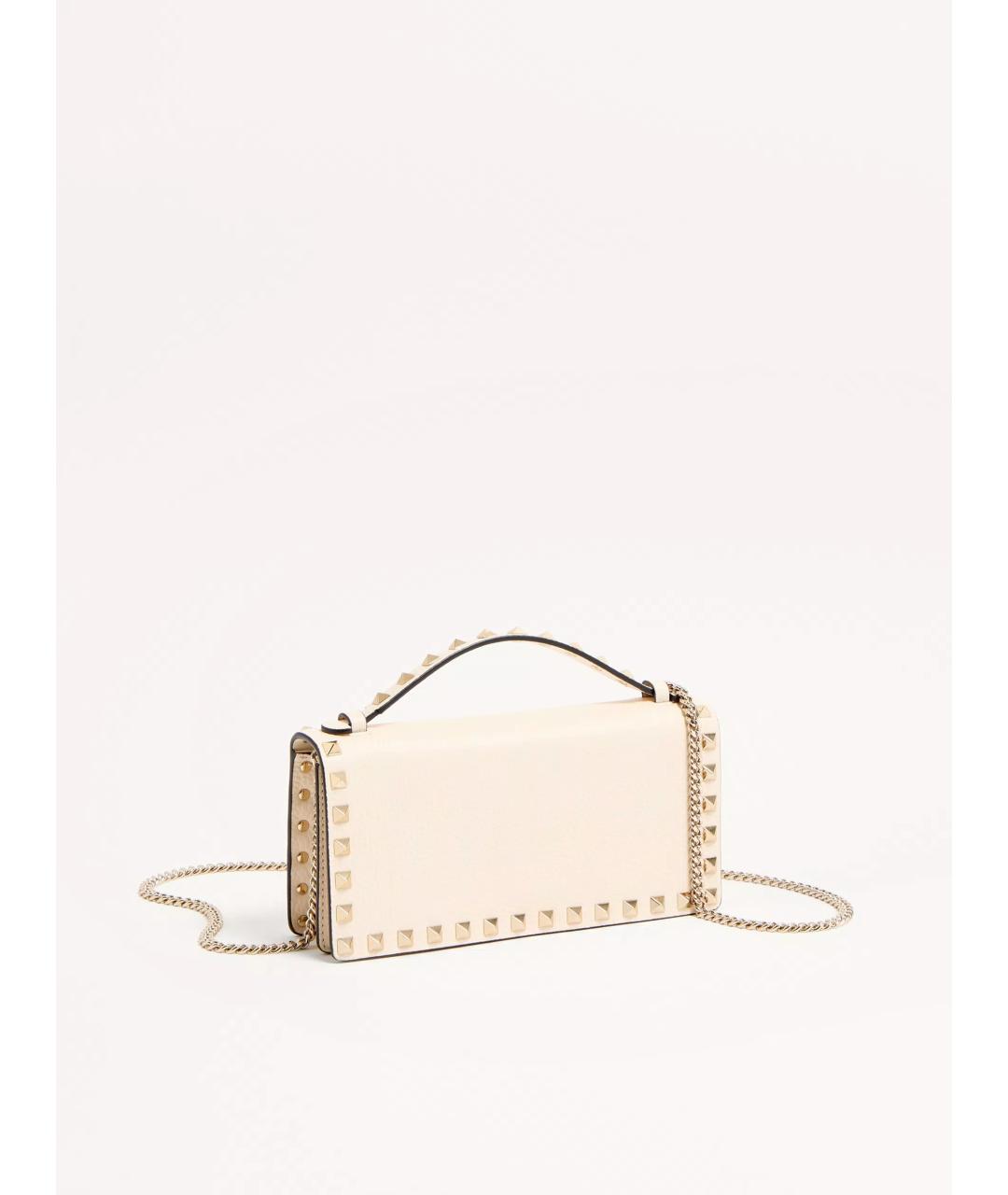 VALENTINO Бежевый кожаный кошелек, фото 3