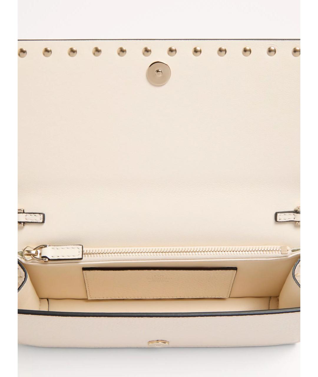 VALENTINO Бежевый кожаный кошелек, фото 5