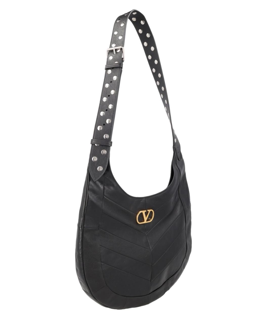 VALENTINO Черная кожаная сумка через плечо, фото 2