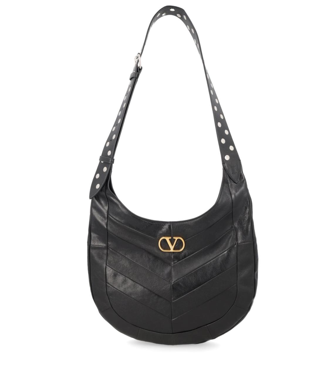 VALENTINO Черная кожаная сумка через плечо, фото 1