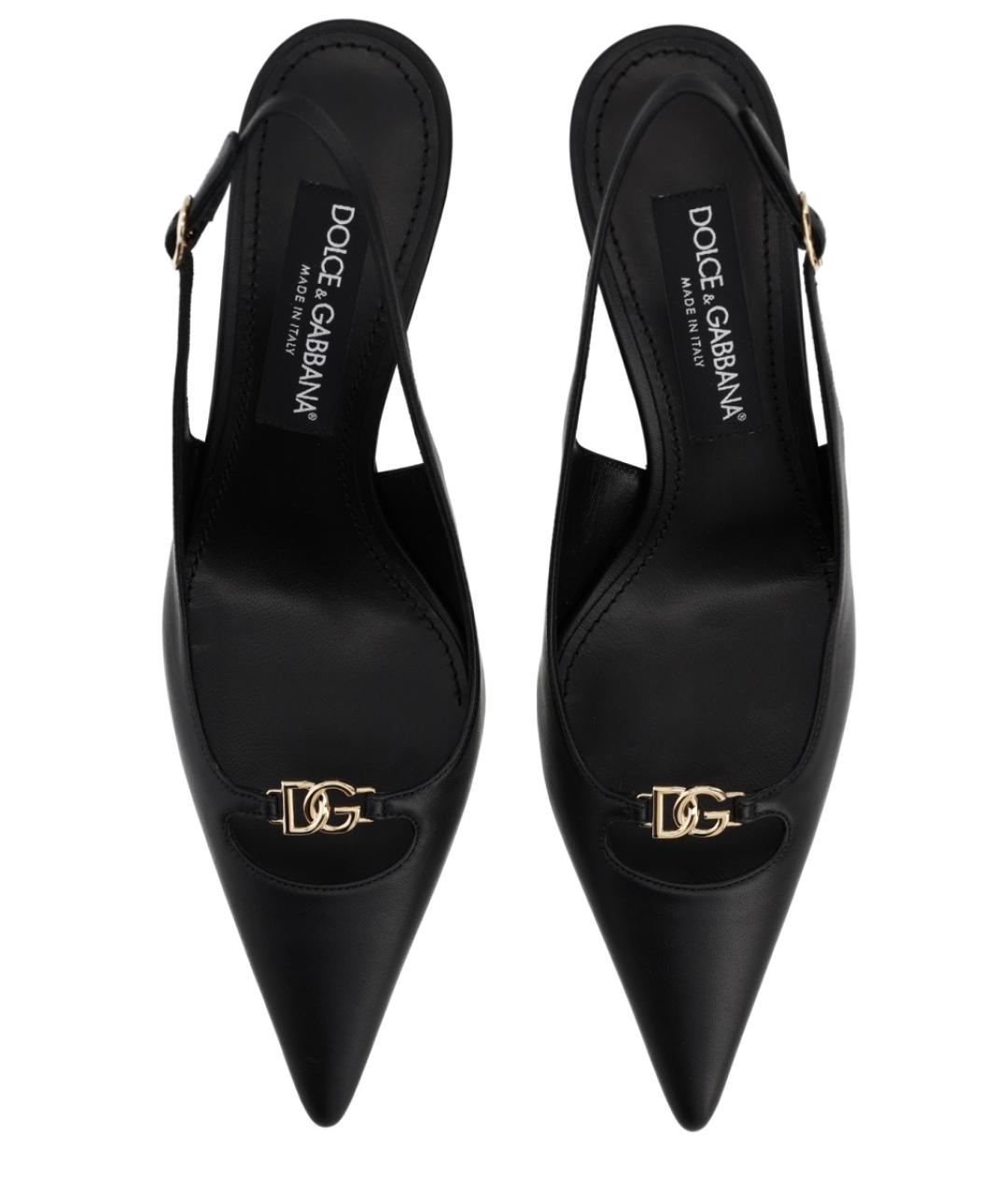 DOLCE&GABBANA Черные кожаные туфли, фото 5