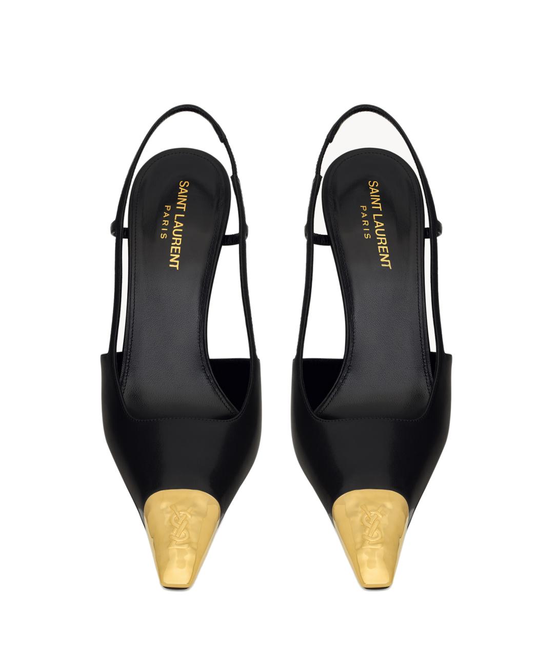 SAINT LAURENT Черные кожаные туфли, фото 3