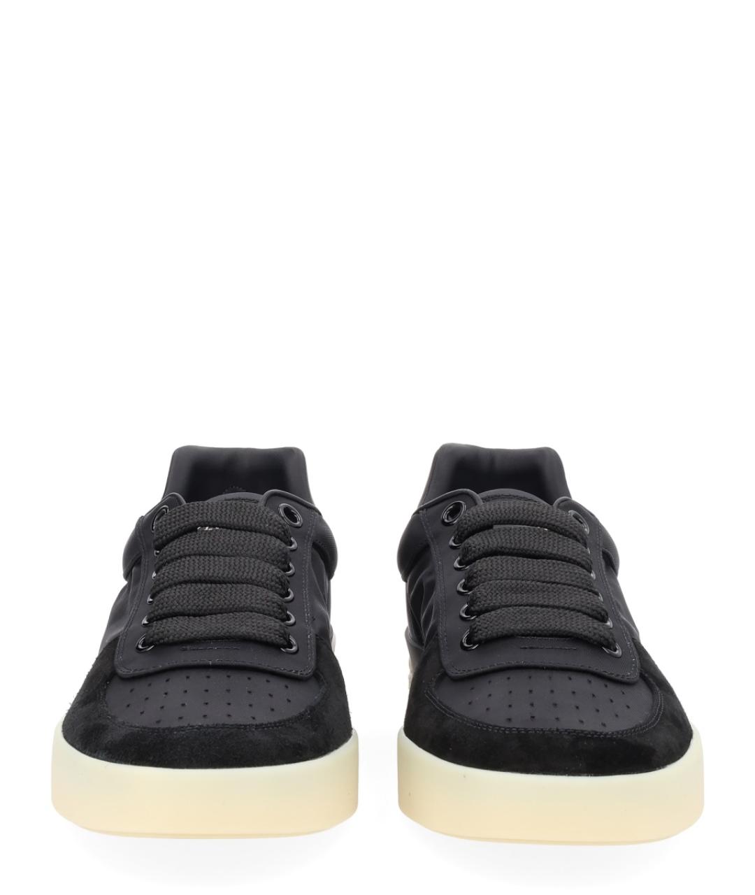 DOLCE&GABBANA Черные текстильные низкие кроссовки / кеды, фото 3