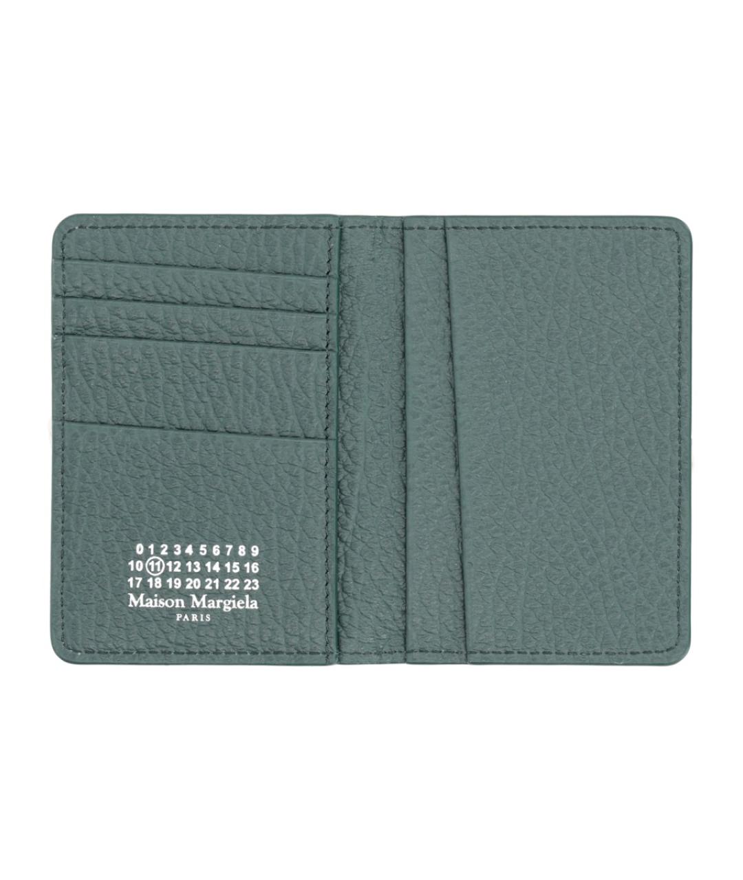 MAISON MARGIELA Зеленый кожаный кошелек, фото 2