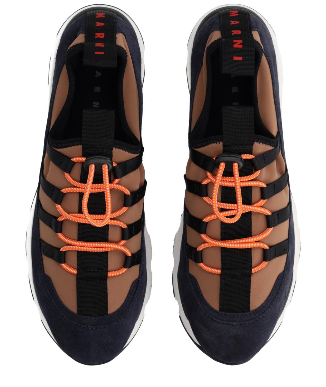 MARNI Мульти текстильные низкие кроссовки / кеды, фото 5