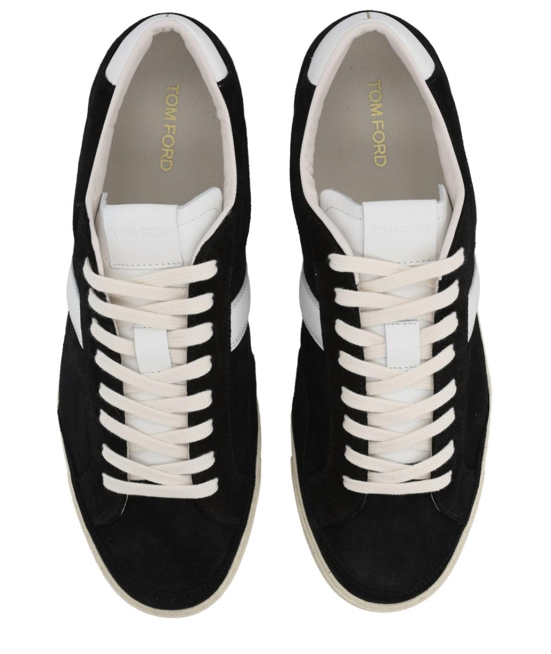 TOM FORD Черные замшевые низкие кроссовки / кеды, фото 5