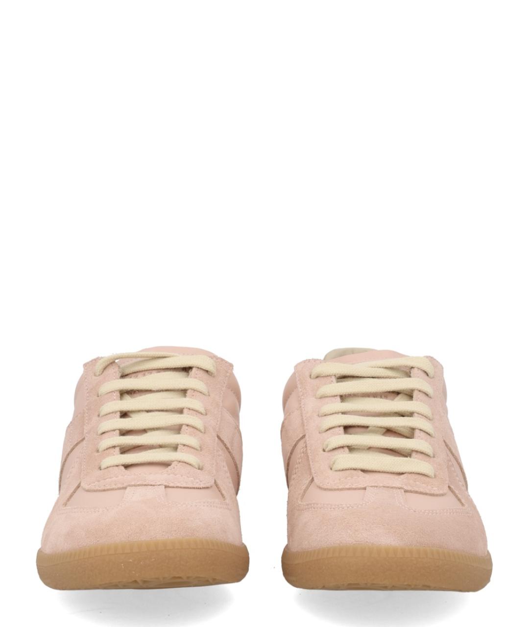 MAISON MARGIELA Розовые кожаные кеды, фото 3