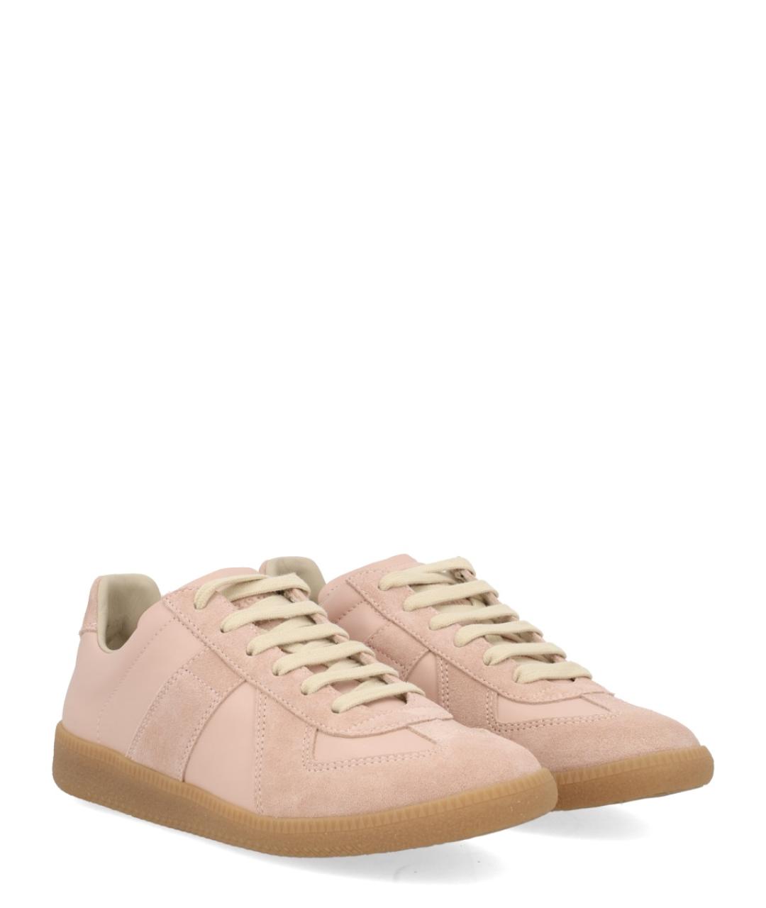 MAISON MARGIELA Розовые кожаные кеды, фото 2