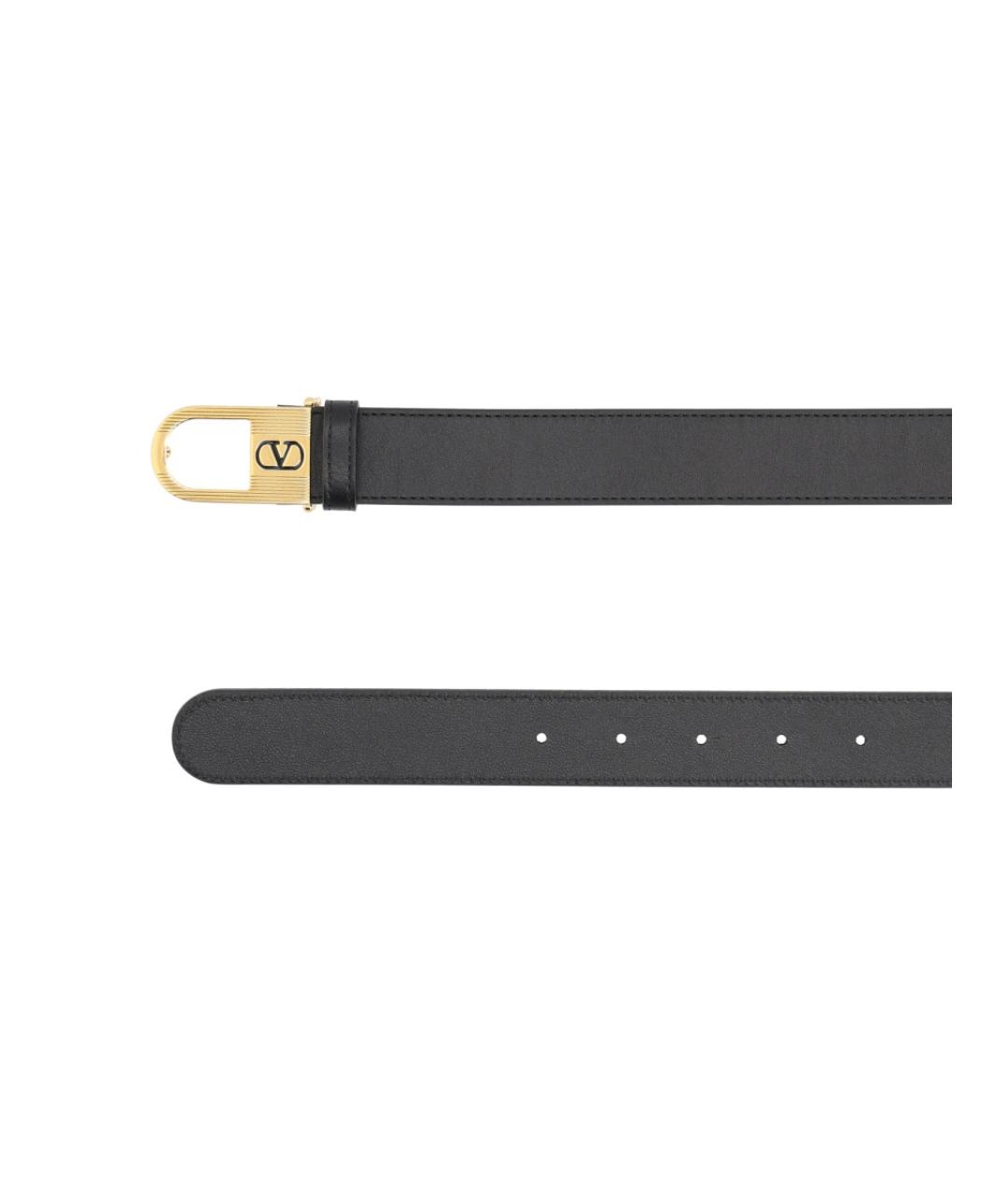 VALENTINO Черный кожаный ремень, фото 2