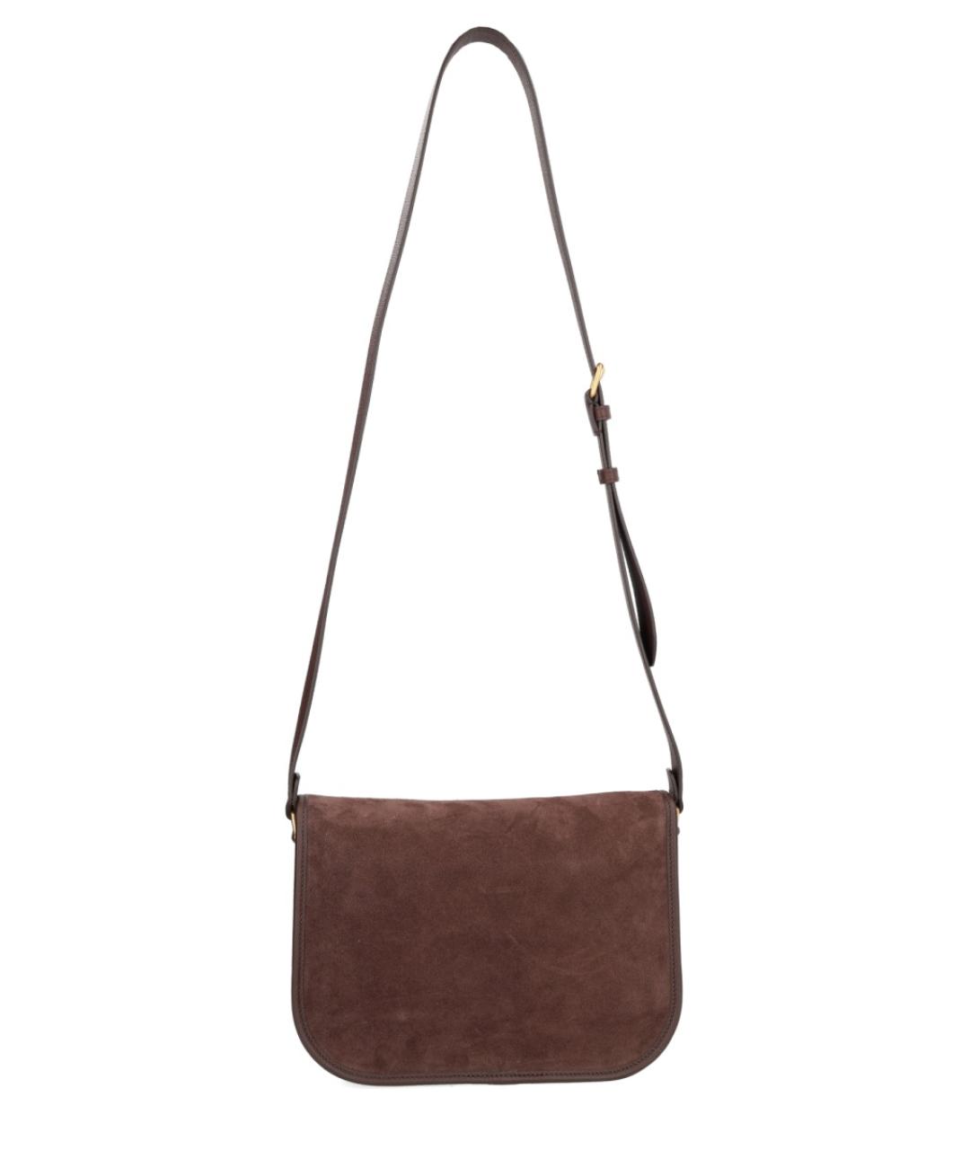 VALENTINO Коричневая замшевая сумка на плечо, фото 3