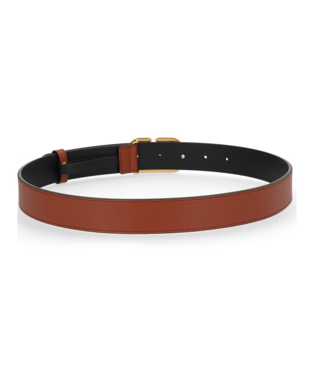 VALENTINO Коричневый кожаный ремень, фото 3