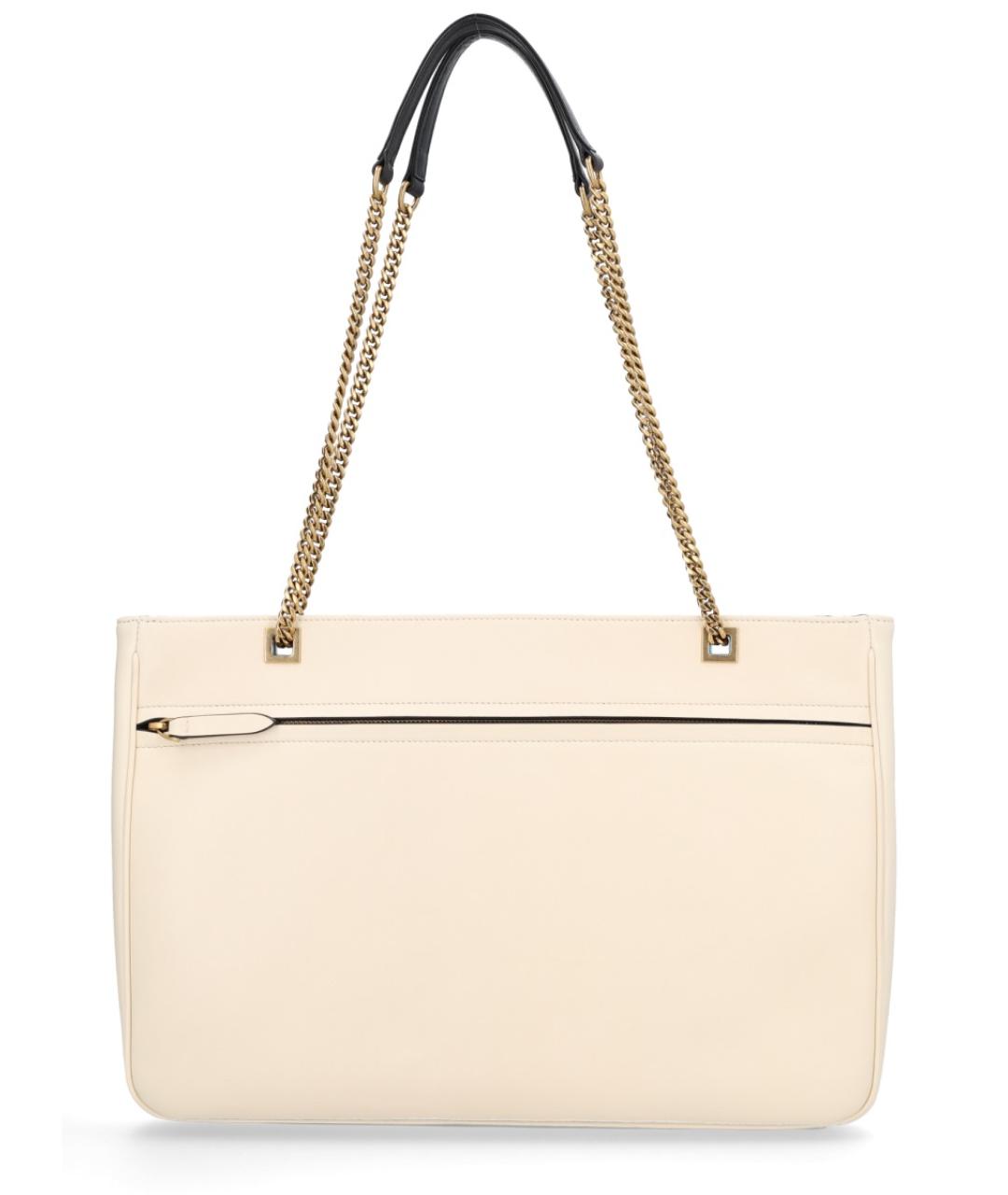 VALENTINO Бежевая кожаная сумка тоут, фото 2