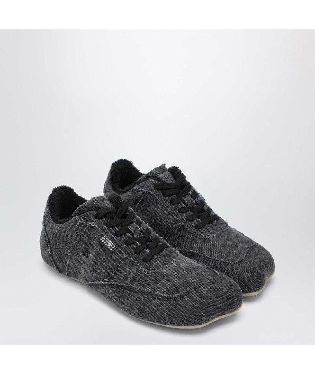 MM6 MAISON MARGIELA Черные текстильные низкие кроссовки / кеды, фото 2