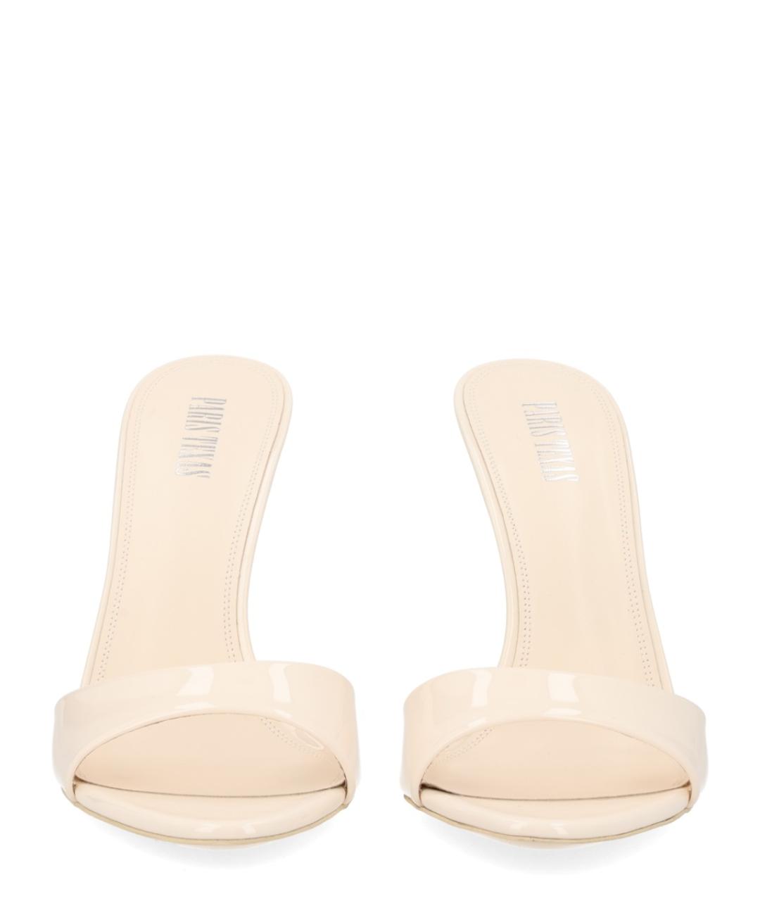 PARIS TEXAS Бежевые кожаные мюли, фото 3