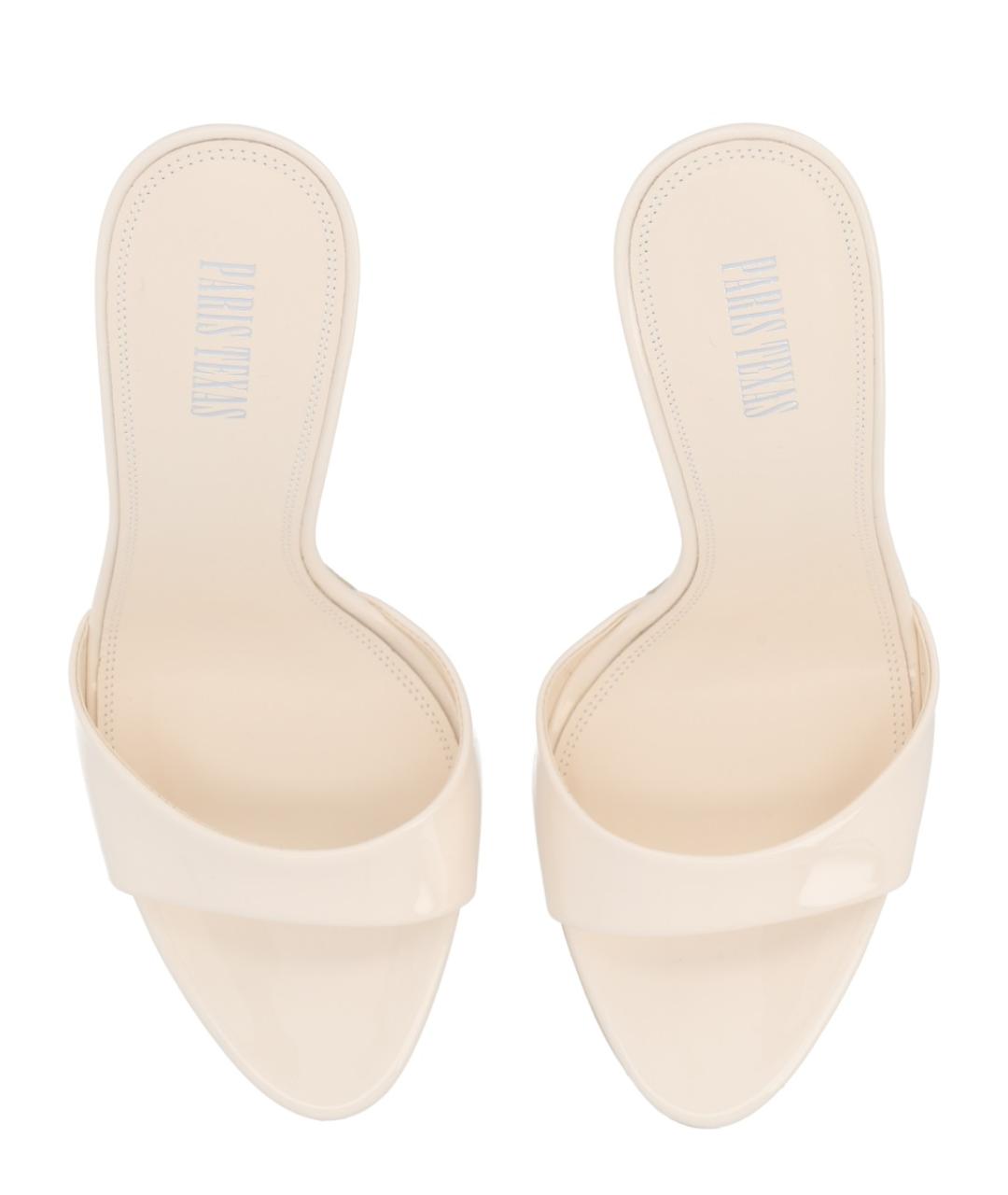 PARIS TEXAS Бежевые кожаные мюли, фото 5