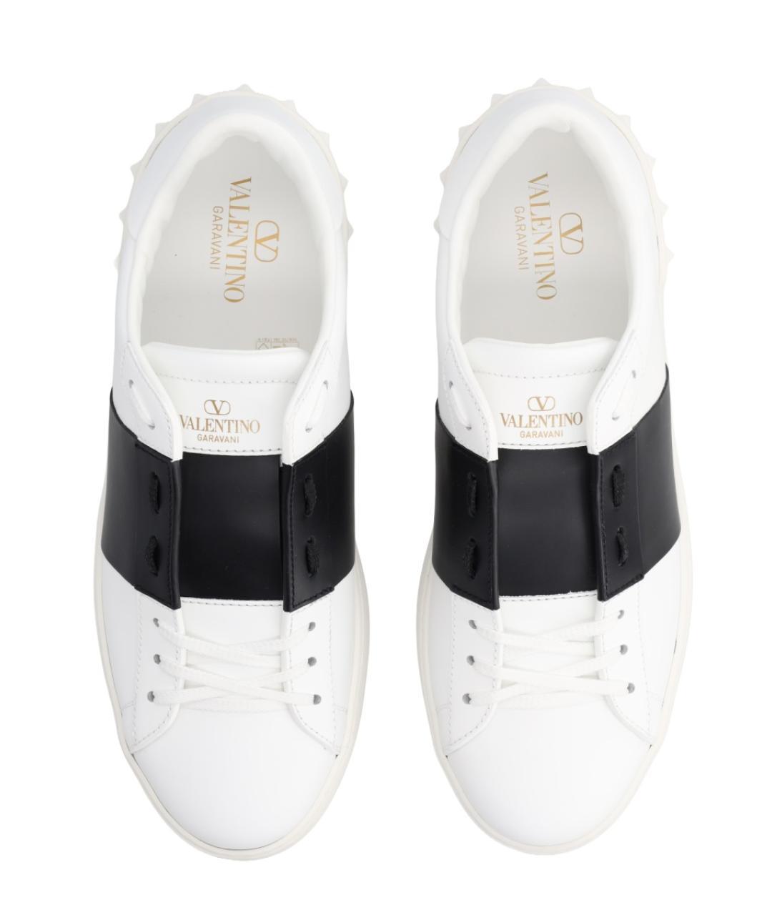 VALENTINO Белые кожаные низкие кроссовки / кеды, фото 4