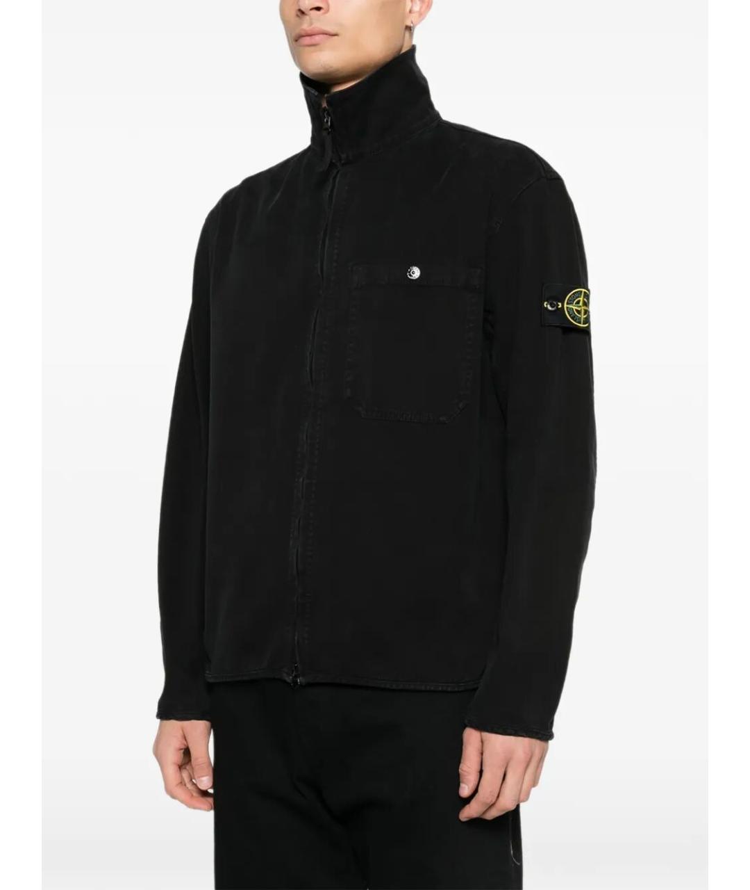 STONE ISLAND Черная хлопковая куртка, фото 5