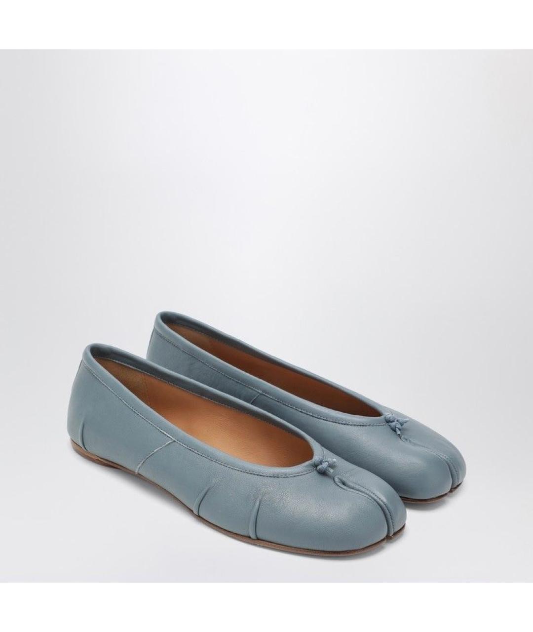 MAISON MARGIELA Голубые кожаные балетки, фото 2